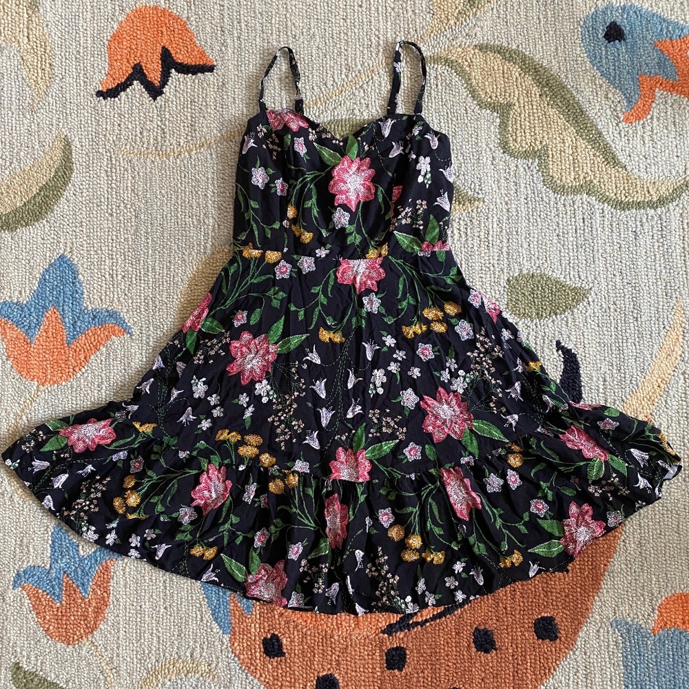Old Navy I Black Multicolor Floral Mini Dress